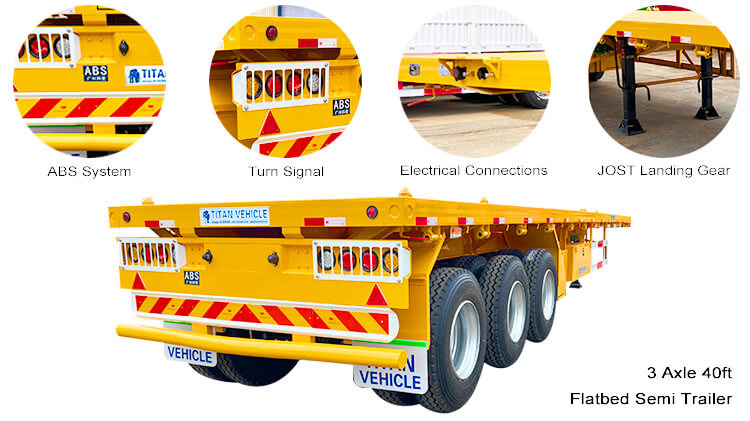 40 Ft Flatbed Semi Trailer | 3 Axle Flatbed Trailer for Sale in Angola