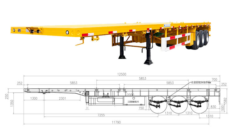 40 Ft Flatbed Semi Trailer | 3 Axle Flatbed Trailer for Sale in Angola