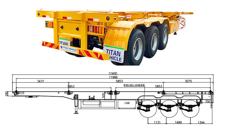 Container Chassis | 40 Feet Container Trailer for Sale in Angola