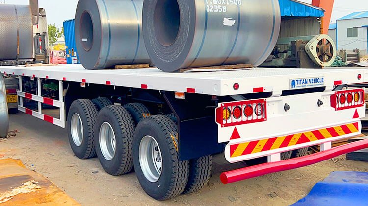 Tri Axle Flatbed Tractor Trailer | 40 Ft Semi Truck Flatbed Trailer for Sale in Angola