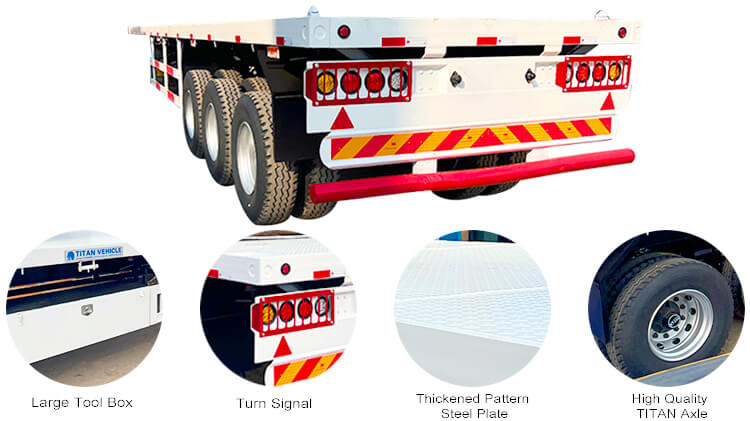 Tri Axle Flatbed Tractor Trailer | 40 Ft Semi Truck Flatbed Trailer for Sale in Angola