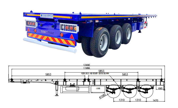 Flat Bed Semi Trailer | 3 Axle 40ft Flat Bed Trailer for Sale in Angola Luanda