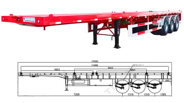 Flatbed Trailer 3 Axle | Flatbed Truck Trailer for Sale in Angola