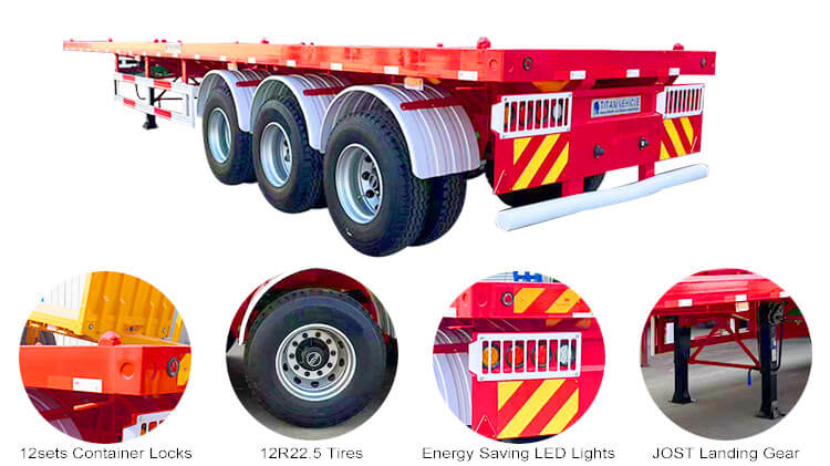 Flatbed Trailer 3 Axle | Flatbed Truck Trailer for Sale in Angola