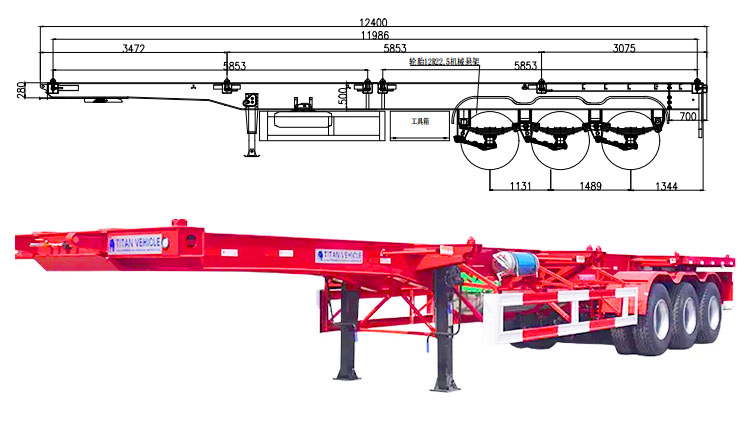 40 Ft Container Trailer Price | Container Semi Trailer for Sale in Angola