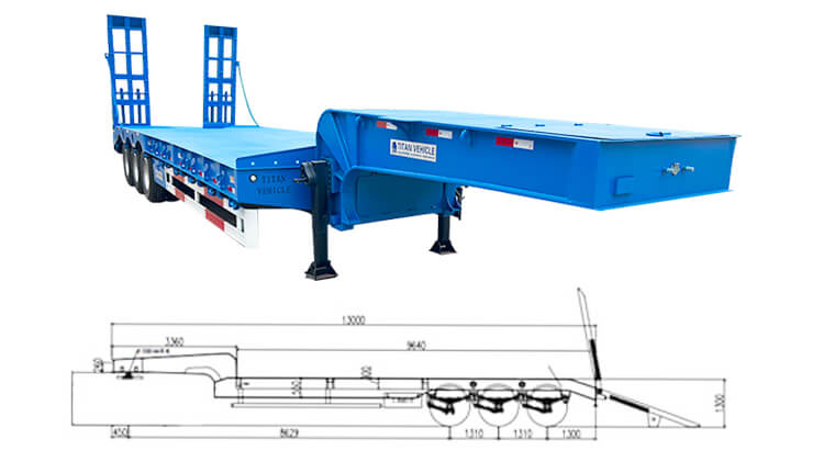 60 Ton 3 Axle Low Bed Trailer for Sale in Angola