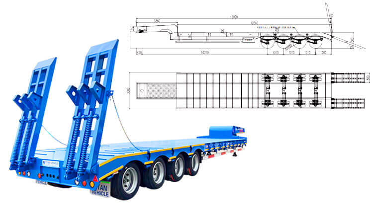 Low Bed Semi Trailer | Multi Axle Low Bed Trailer for Sale in Angola