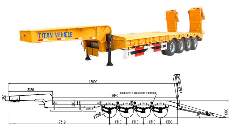 Low Bed Truck | 4 Axle 80 Ton Hydraulic Low Bed Truck for Sale in Angola