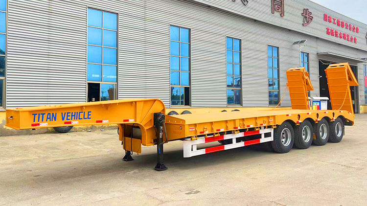 Low Bed Truck | 4 Axle 80 Ton Hydraulic Low Bed Truck for Sale in Angola