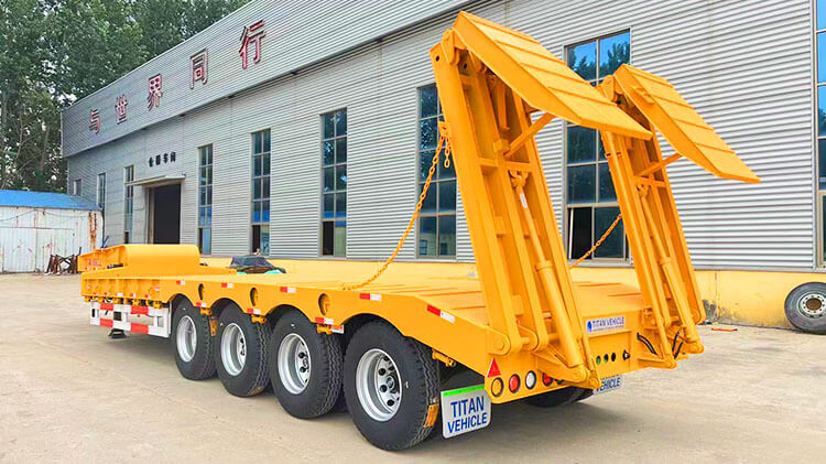 Low Bed Truck | 4 Axle 80 Ton Hydraulic Low Bed Truck for Sale in Angola