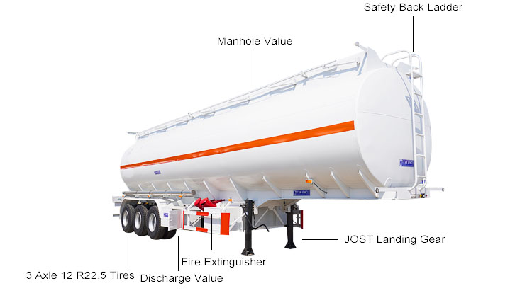 3 Compartments 45000 Liters Semi Trailer Fuel Tank | Fuel Tanker for Sale in Angola
