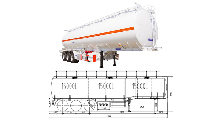 3 Compartments 45000 Liters Semi Trailer Fuel Tank | Fuel Tanker for Sale in Angola