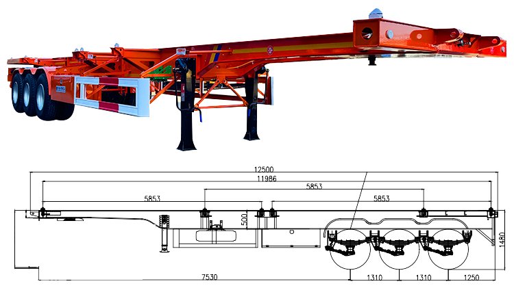 Skeletal Semi Trailer | Skeletal Trailer for Sale in Angola