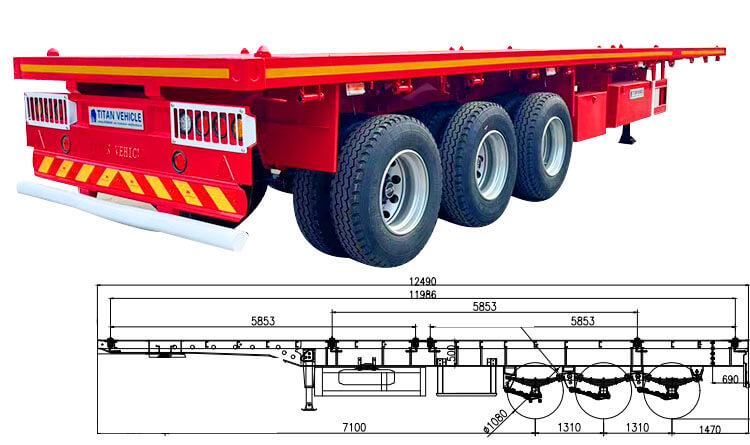 Flatbed Semi Trailer | 3 Axle Flatbed Trailer for Sale in Angola