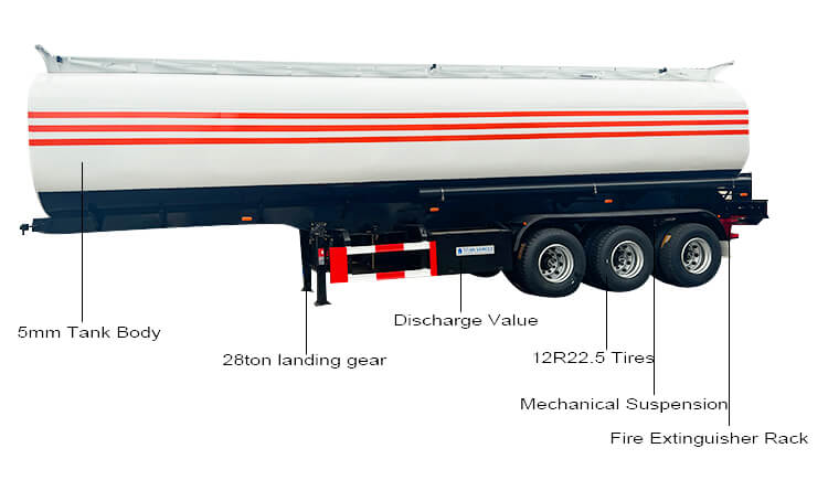 45000 Liters Diesel Tanker Trailer for Sale in Angola