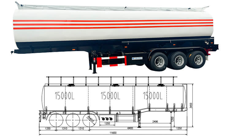 45000 Liters Diesel Tanker Trailer for Sale in Angola