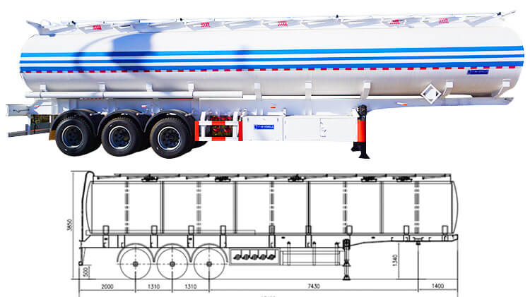 45000 liters Diesel Fuel Trailer for Sale in Angola