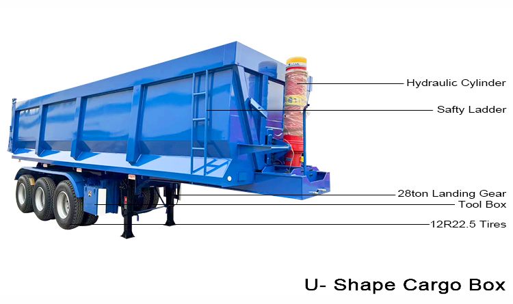 U Shape Dump Semi Trailer in Angola