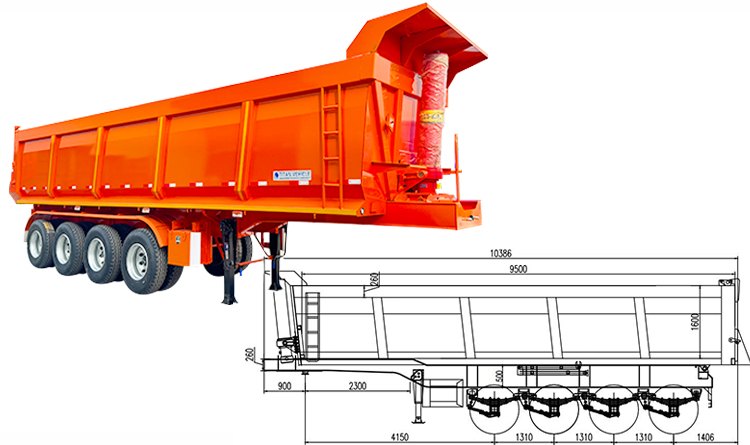 4 Axle Tipper Semi Trailer for Sale in Angola