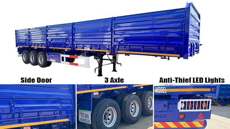 3 Axle Side Wall Semi Trailer for Sale in Angola