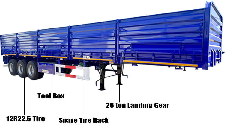 3 Axle Side Wall Semi Trailer for Sale in Angola