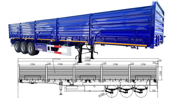 3 Axle Side Wall Semi Trailer for Sale in Angola