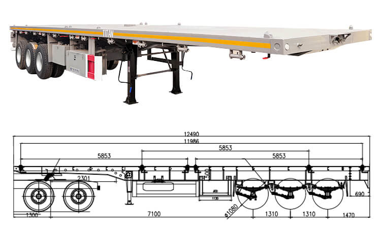 Flatbed Container Tractor Truck Semi Trailer for Sale in Angola