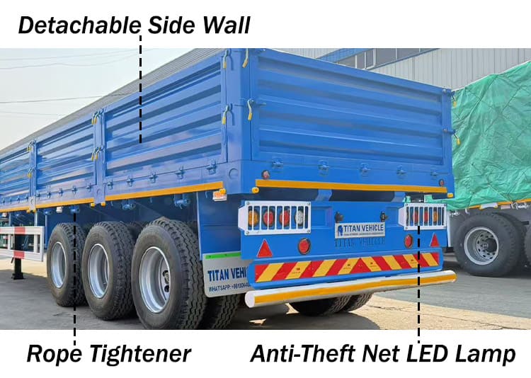 Tri Axle Drop Side Trailer for Sale in Luanda Angola