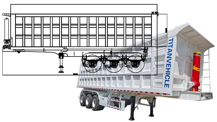 End Dump Semi Trailer Truck in Luanda Angola