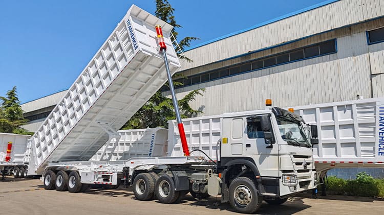 End Dump Semi Trailer Truck in Luanda Angola