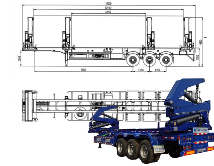 Tri Axle Container Side Lifter Trailer Truck for Sale in Angola