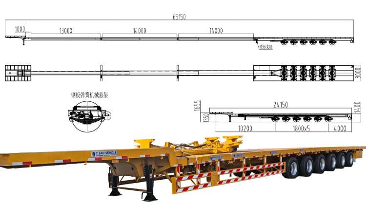 6 Axle Extendable Semi Trailer for Sale in Angola